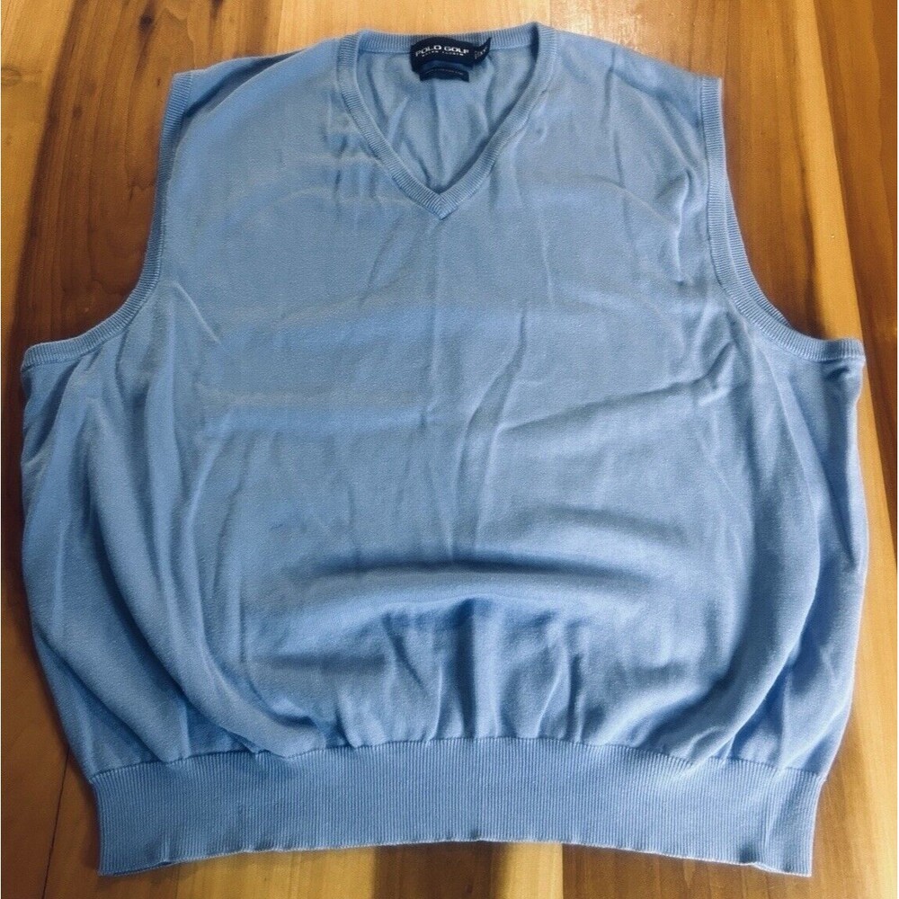 Polo Golf Men’s Sweater Vest. XXL. Blue. 100% Pima Cotton. Golf. Casual.